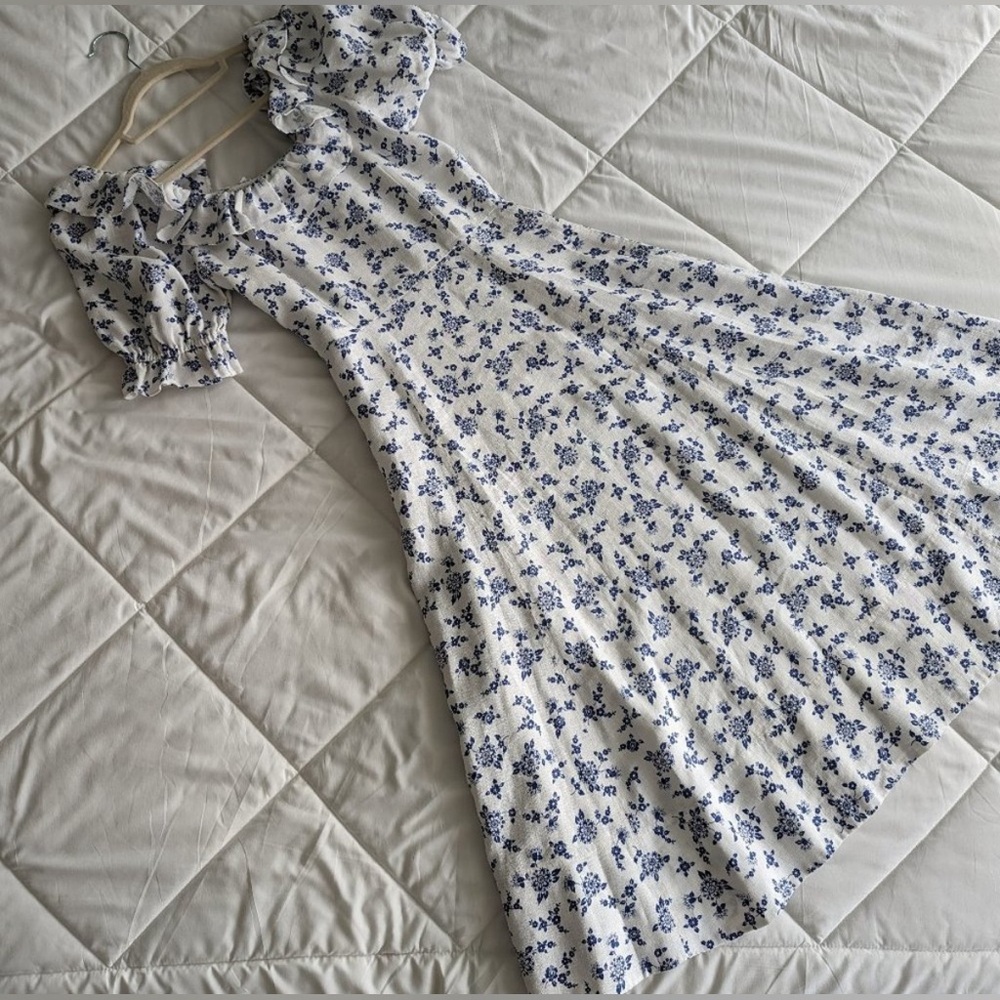 NWOT Polo by Ralph Lauren Flora Ruffle-Trim Linen Dress